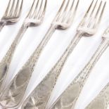 A set of six Victorian Irish silver table forks, George Waterhouse and Co., Dublin