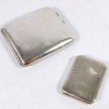 An Art Deco silver cigarette case and matchbook case