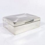 An Art Deco silver cigar casket