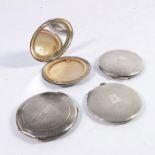 Four Art Deco silver compacts