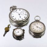 Three silver watches