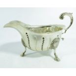 An Edwardian Irish silver sauce boat