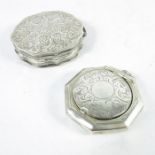 A George V silver snuff box and a Dutch example