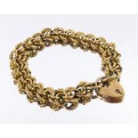 A 9 carat gold chain locket bracelet