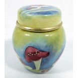A miniature Moorcroft enamelled Claremont ginger jar