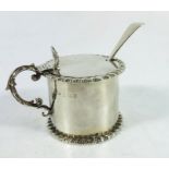 An Edwardian silver drum mustard pot, Elkington and Co.