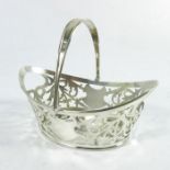 An Edwardian silver reticulated basket, Marples & Co.