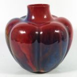 Fred Moore for Royal Doulton, a Sung Flambe pumpkin vase
