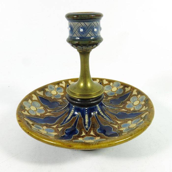 Frank Butler for Doulton Lambeth, a stoneware candlestick - Image 3 of 6