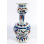 A Delft polychrome onion neck vase