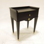 A black lacquered side cabinet