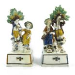 A pair of Prattware figures