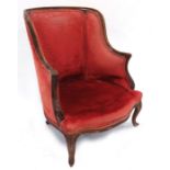 A French gilt walnut upholstered tub chair