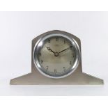 An Art Deco silver mantle timepiece