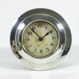 An Art Deco silver clock