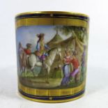 A Sevres style porcelain coffee can and saucer