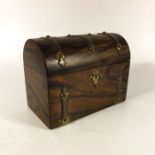 A Victorian rosewood tea caddy