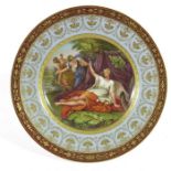 A Vienna style porcelain plate,