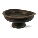 An 18th or early 19th century tunred treen pedestal bowl