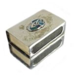 Archibald Knox for Liberty and Co., an Arts and Crafts silver and enamelled match box cover