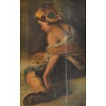 After Murillo (19th century), Boy Playing Dice, oil on canvas, unsigned, 62cm x 42cm, framed