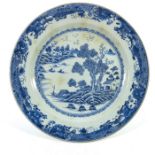 A Chinese export blue and white plate