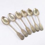 George IV silver fiddle pattern spoons