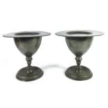 A pair of William III pewter chalices and patens,