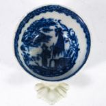 A Caughley blue and white Fisherman and Cormorant miniature wine cup