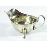 A George VI silver sauce boat, Edward Viner