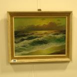 M Rinaldi, a framed oil on canvas of a seascape