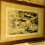 Wilfred Chambers, 1917, a framed pencil and charco