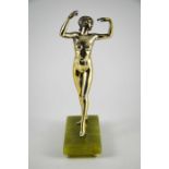 An Art Deco silvered bronze figure of a nude flapper