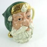 A Royal Doulton large character jug, Santa Claus plain handle, gold highlights colourway, property o