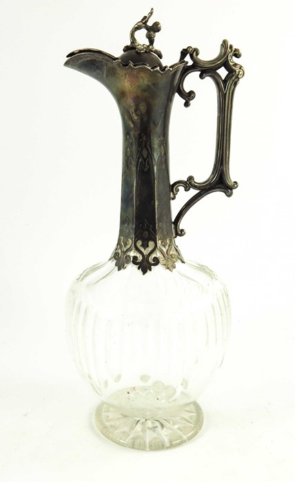 A Victorian silver plate and glass claret jug, Elkington and Co. - Image 2 of 5