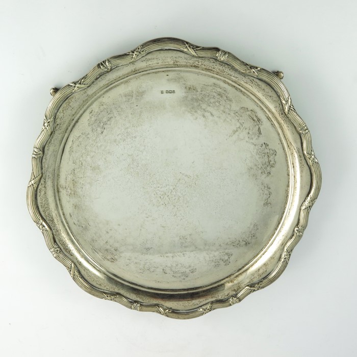 A large George V silver salver, James Deakin and Sons - Image 3 of 5