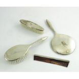 An Elizabeth II silver backed dressing set, W I Broadway and Co.