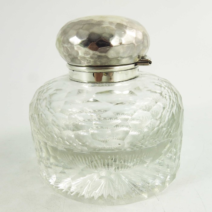 A Victorian silver and glass inkwell, Sampson Mordan and Co. - Image 3 of 4