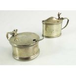 Two Edwardian and George VI silver mustard pots