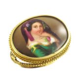 A Victorian porcelain brooch