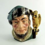 A Royal Doulton large character jug, Falconer, silver and gold highlights colourway, special order R