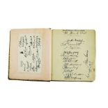 A cricket inter-war autograph book, including the signatures of Durham County and Australia team fro