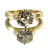 An Art Deco 18ct yellow gold dimaond solitaire ring