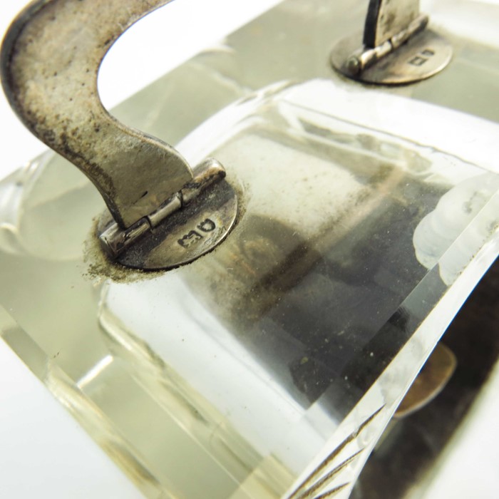 A George V silver and glass timepiece, Stuart Clifford and Co - Image 6 of 7