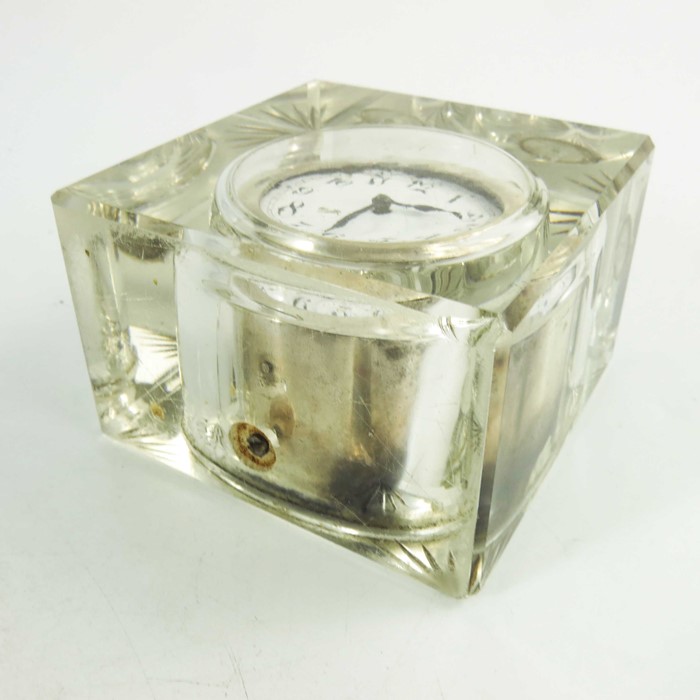 A George V silver and glass timepiece, Stuart Clifford and Co - Image 7 of 7