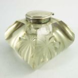 A Victorian silver and glass inkwell, John Grinsell and Sons