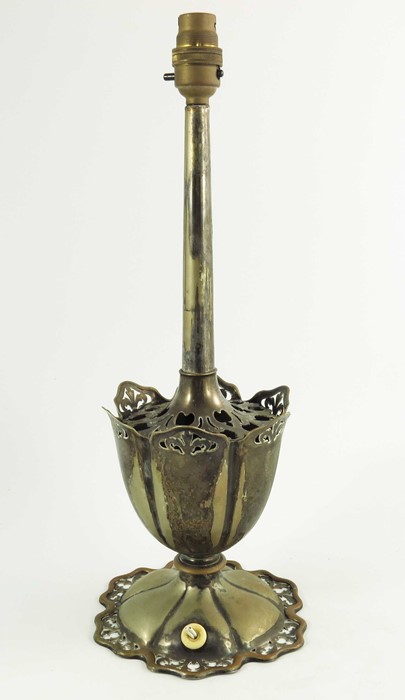 An Edwardian silver plated table lamp, Elkington and Co. - Image 5 of 7