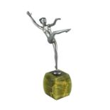 Josef Lorenzl, an Art Deco silvered bronze figure of a nude dancer