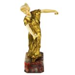 Louis Barthelemy, an Art Deco gilt bronze and ivory figure of a Spanish dancer