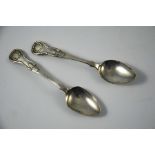 A pair of Victorian Scottish silver Kings pattern teaspoons